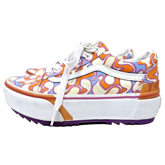 Vans Shoes - Vans Old Skool Stackform UV Activated Ink Peace Platform Sneakers Women Sz 7.5